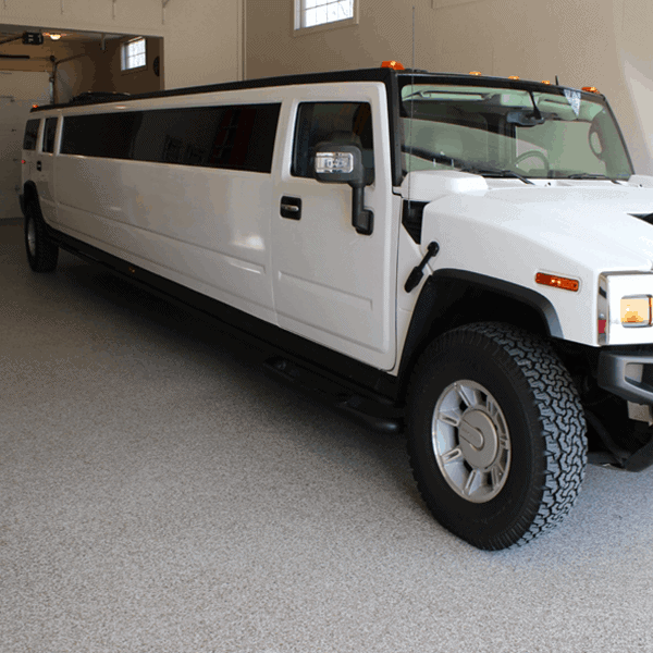 Epoxy coating installed in a hummer parking space